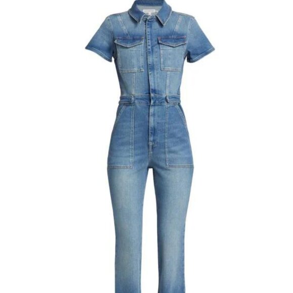 Good American Fit For Success Stretch Denim Jumpsuit NWT XS - Picture 6 of 7